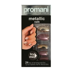Promani Metalik Bronze Browm Stiletto 5021 Nail Extensions, Long Lasting