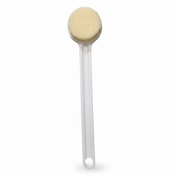 Long Handle Bath Brush with Soft Bristles, White, 14.57 Inch