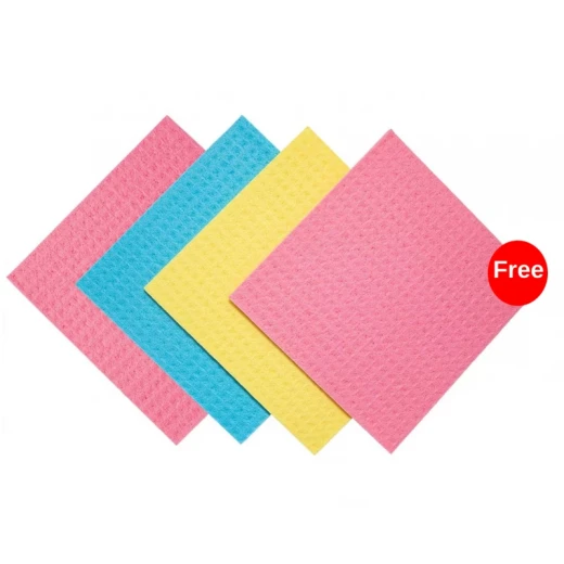 Marwa Kitchen Sponge Cloth 3+1 Pack, Microfiber Cleaning, 18 x 20 cm Marwa Kitchen Sponge Cloth 3+1 Pack, Microfiber Cleaning, 18 x 20 cm