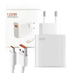 محول شحن سريع USB C بقوة 120 واط مع كابل USB C، لون أبيض، تقنية توصيل الطاقة 3.0، متوافق مع MacBook Pro، سلسلة iPhone 15/14/13/12، Samsung Galaxy، وأجهزة أخرى