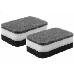 Kitchen Dishwashing Sponges,2Pack, Non-Scratch, Odor-Free, Black