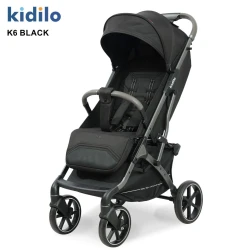Kidilo S700 Baby Stroller Compact Foldable Travel Friendly 0 36 Months Lightweight Design 5 Point Harness Adjustable Handlebar Black