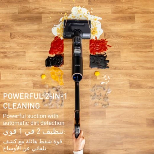 مكنسة تيفال X-Clean 7 كهربائية رطبة وجافة، تنظيف ذاتي، أسود وذهبي - Image 6