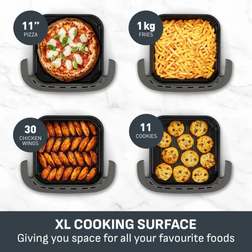 قلاية هوائية تيفال إيزي فراي بيتزا FW4018G0 بسعة 4.5 لتر، طهي سريع وصحي بدون زيت، تصميم عملي باللون الأسود، مثالية لتحضير البيتزا والمأكولات المقرمشة بسهولة في المنزل - Image 4