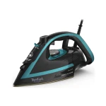 مكواة بخار تيفال بيورجليس FV8066 قوة 3000 واط تصميم أسود وأزرق ميزة مضادة للتنقيط والتنظيف الذاتي لكي فعال