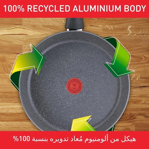 طقم مقلاة تيفال ناتورا 6 قطع غير لاصق بطبقة Mineralia+ مقاس 24 سم، 28 سم، مقلاة ووك 28 سم - Image 5