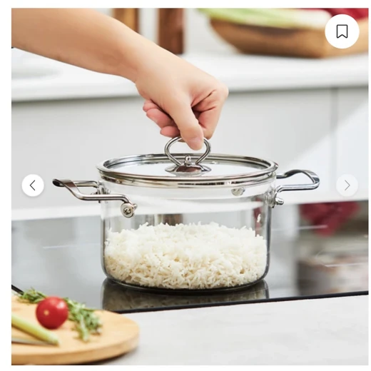 قدر طبخ عميق من زجاج بوروسيليكات كاراجا أمور، 20 سم، سعة 4.5 لتر - كراجا - Image 2