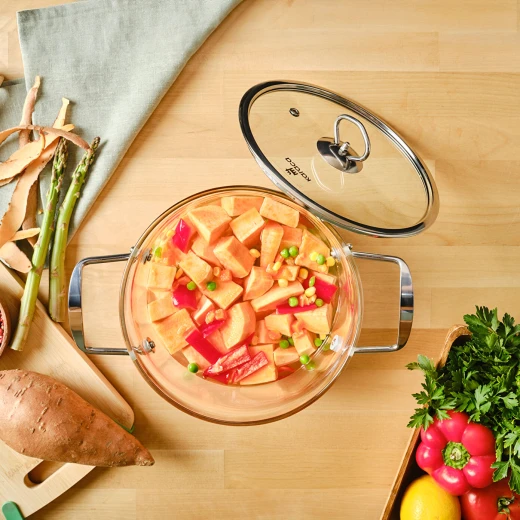 قدر طبخ عميق من زجاج بوروسيليكات كاراجا أمور، 20 سم، سعة 4.5 لتر - كراجا - Image 7