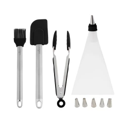 Karaca Eka 10 Piece Baking Utensil Set Black, White, Silver Kitchen Accessories