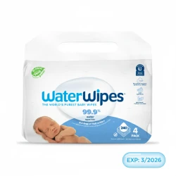 WaterWipes Sensitive Unscented Baby Wipes, 4 Packs Each 60 Wipes , 240 Wipes