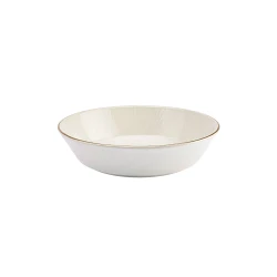 Karaca Calvin 20 cm Embossed Ceramic Bowl, Ekru, Modern Serving Dish