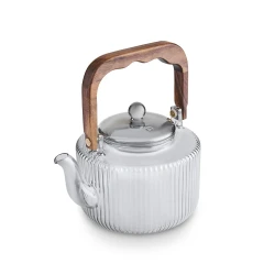 Karaca Kiyo Borosilicate Glass Teapot, 1400ml, Heat Resistant, Grey