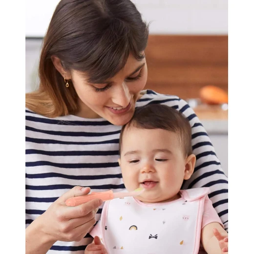 ملاعق أطفال سكيب هوب سهلة الطي، رمادي ومرجاني ناعم، مجموعة من 2 - Image 5