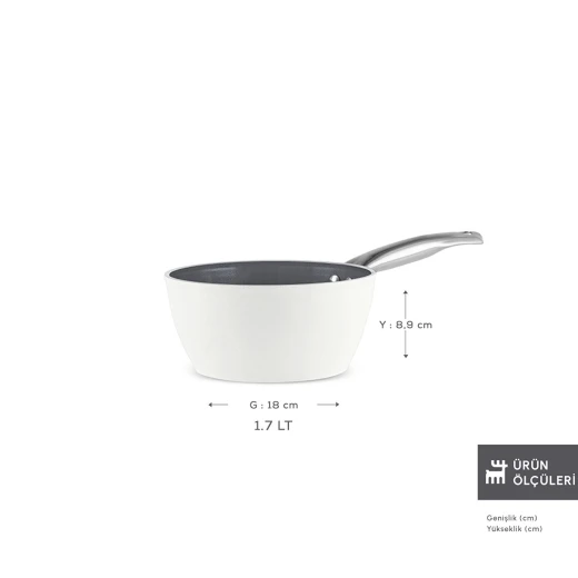 Karaca X Refika Birgül Swiss Crystal Creamy 18 cm Milk Pan: Nonstick Coating, Durable Design, Perfect for Creamy Sauces and Heating Milk, Dishwasher Safe - karaca - Image 5