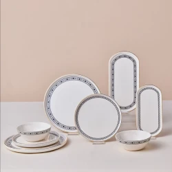 Karaca Etna 8 Piece Black Ceramic Dinnerware Set for 2 People, Elegant Design, Durable Construction, Perfect for Everyday Dining and Special Occasions, Dishwasher Safe