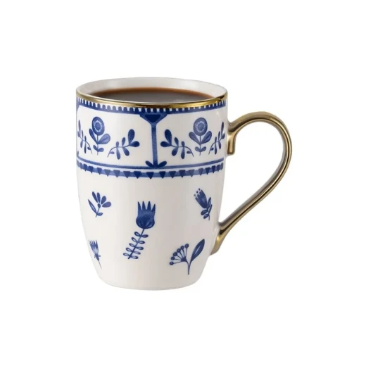 Madame Coco Lori Blue and White Ceramic Coffee Mug 360ml For Daily Coffee or Tea Enjoyment Durable and Stylish Design - Madame COCO - Image 2