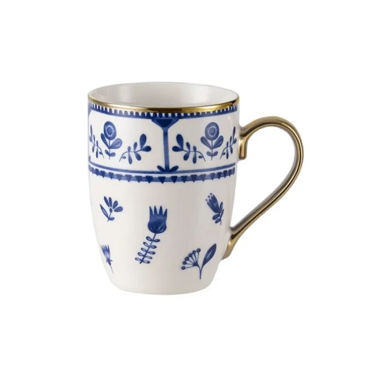 Madame Coco Lori Blue and White Ceramic Coffee Mug 360ml For Daily Coffee or Tea Enjoyment Durable and Stylish Design Madame Coco Lori Blue and White Ceramic Coffee Mug 360ml For Daily Coffee or Tea Enjoyment Durable and Stylish Design