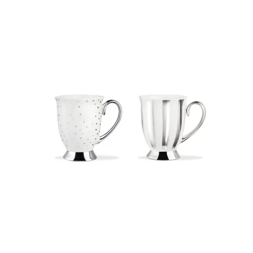 طقم أكواب جولز مكون من قطعتين فضي 250 مل أكواب قهوة وشاي تصميم أنيق مثالي للاستخدام اليومي أو كهدية آمنة للغسل في غسالة الأطباق مصنوعة بشكل جميل طقم أكواب جولز مكون من قطعتين فضي 250 مل أكواب قهوة وشاي تصميم أنيق مثالي للاستخدام اليومي أو كهدية آمنة للغسل في غسالة الأطباق مصنوعة بشكل جميل