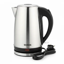 Shark Electric Heating Kettle – Silver, 1.7L Capacity, Fast Boiling, 2200W Power, Auto Shut-Off, Durable Stainless Steel Body, Easy to Clean, Ideal for Tea, Coffee, and Daily Kitchen Use