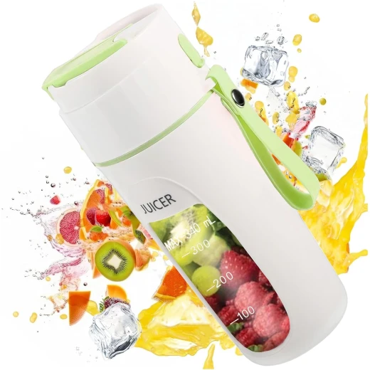 Rechargeable Electric Shaker 340ml KS-FSV8 Stainless Steel Blades Green - Ks food - Image 9