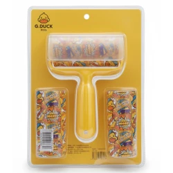 G.Duck Kids Lint Roller Set – Includes 1 Handle and 2 Comic-Print Refills – Effective Dust & Pet Hair Remover for Clothing, Furniture & Carpets