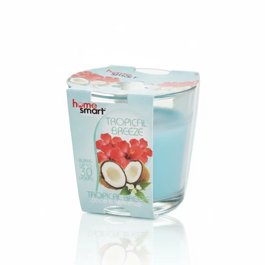 Home Smart Tropical Breeze Scented Candle – Odor Eliminating Glass Jar Candle – Long-Lasting 30-Hour Burn Time – Tropical Coconut & Floral Fragrance Home Smart Tropical Breeze Scented Candle – Odor Eliminating Glass Jar Candle – Long-Lasting 30-Hour Burn Time – Tropical Coconut & Floral Fragrance