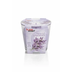 Home Smart Fresh Cut Lavender Scented Candle – Odor Eliminating Glass Jar Candle – 30-Hour Long-Lasting Burn – Calming Aromatherapy Floral Scent