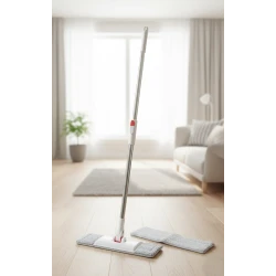 This Flat Microfiber Floor Mop Set Is Made Of Durable Plastic And Rust-resistant Stainless Steel, Providing Deep And Quick Cleaning For All Types Of Floors. Its Practical And Easy-to-use Design Makes It Ideal For Everyday Household Use