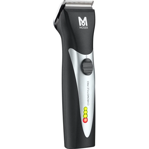 Moser ChromStyle Pro Professional Cordless Hair Clipper, Black and Silver, 1.5 Hour Run Time - Moser - Image 2