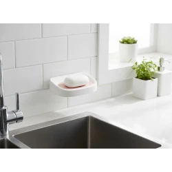 Wall-mounted double-layer soap holder in pink, 15.2x10.5x4 cm – Practical and space-saving design, keeps soap dry, ideal for bathroom or kitchen, adds an elegant decorative touch and organizes your space