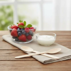 Wisefood Disposable Wooden Spoons 16.5cm Birchwood, Natural, 20 Count