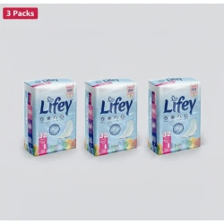 Lifey Night Thin Feminine Pads – Bulk Value 3-Pack (96 Pads Total) – Ultra-Thin Protection with Maximum Absorbency for a Worry-Free Sleep