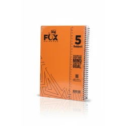 Fox Big Premium 5-Subject Spiral Notebook – Durable Cover with Motivational Quote, Made in Jordan, Perfect for School & Office A4