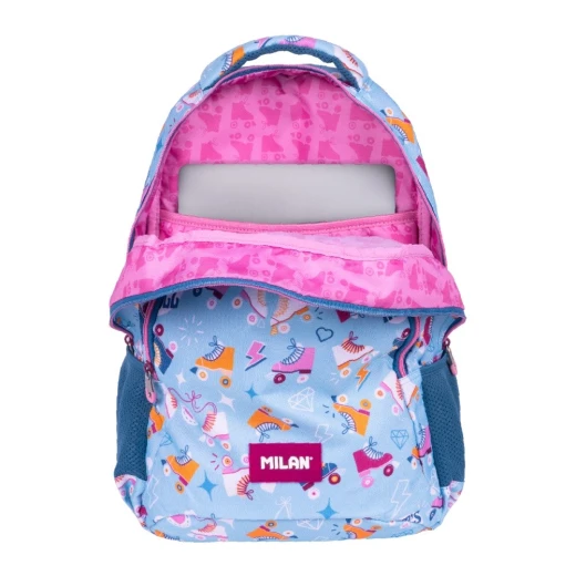MILAN Roller 2 School Backpack 21L Black and Blue Durable Polyester for Boys - Milan - Image 5