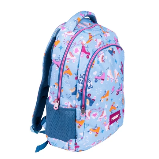 MILAN Roller 2 School Backpack 21L Black and Blue Durable Polyester for Boys MILAN Roller 2 School Backpack 21L Black and Blue Durable Polyester for Boys