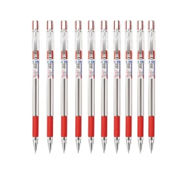 Montex Mega Top Ballpoint Pens Red Ink 10 Pack Smooth Writing School Office