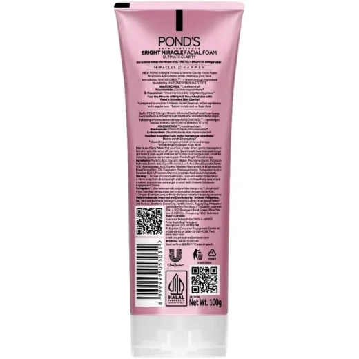Pond's Bright Miracle Ultimate Clarity Niasorcinol Facial Foam 100g, Deep Cleansing, Radiant Skin - Pond's - Image 3