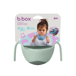 B.Box 3 in 1 Snack Dispenser Set for Babies and Toddlers Sage Color, BPA Free, Easy to Clean, Perfect for On the Go Snacking Needs