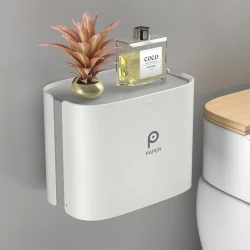 PINMOO Multi-Functional Tissue Box Organizer – AA035 Modern Desktop Storage Caddy for Tissues, and Stationery