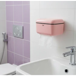 Takoo Waterproof Wall-Mounted Bathroom Tissue Box – Double-Layer Storage with Phone Slot & Drill-Free Installation