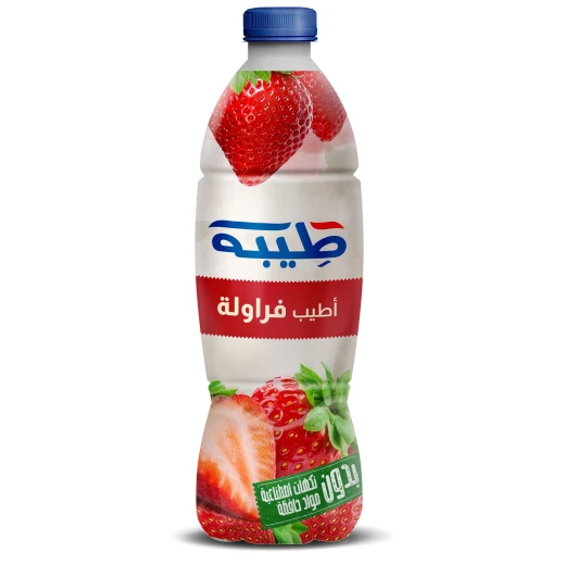 عصير طيبة بالفراولة 1.4 لتر، بدون نكهات صناعية، بدون مواد حافظة