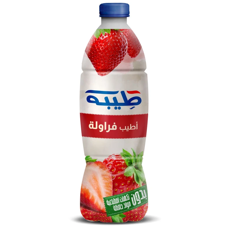 عصير طيبة بالفراولة 1.4 لتر، بدون نكهات صناعية، بدون مواد حافظة - طيبة