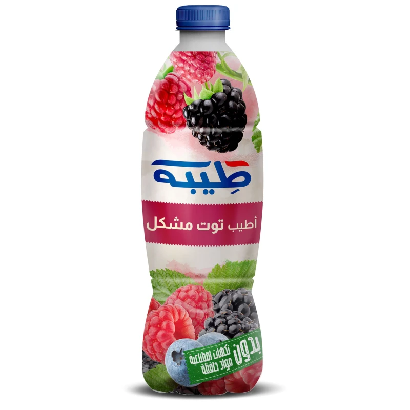 عصير توت مشكل منعش في زجاجة سعة 1.4 لتر، مشروب لذيذ وصحي مثالي لجميع المناسبات، استمتعوا بالانتعاش من طيبة - طيبة