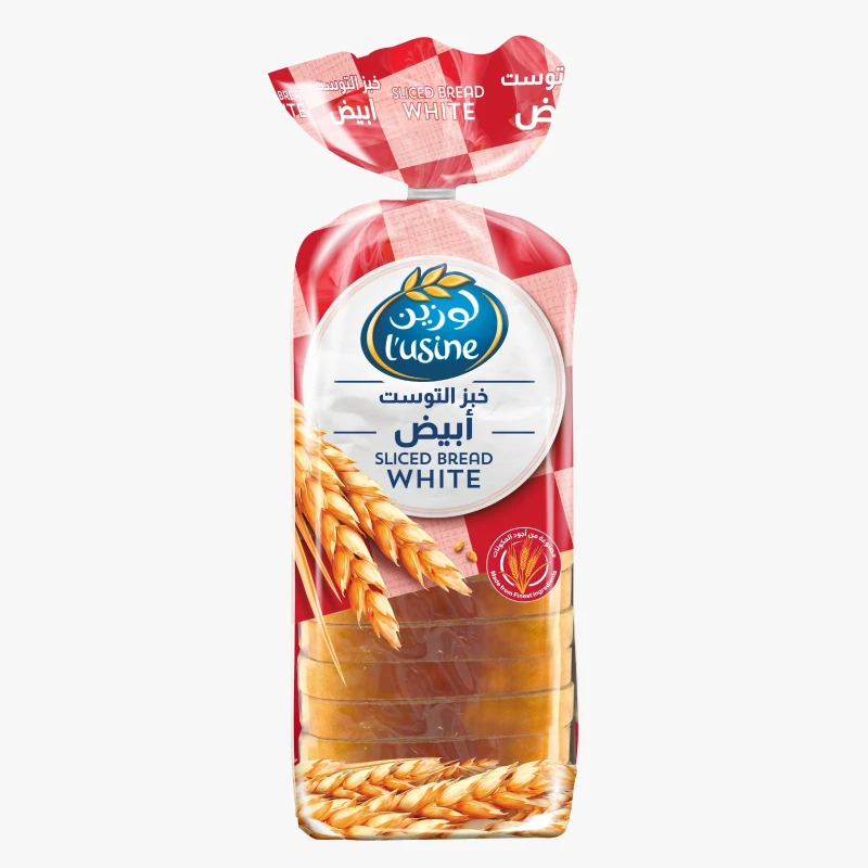 خبز لوزين أبيض شرائح 600 جرام خبز طازج أساسي للسندويشات والتوست - لوزين