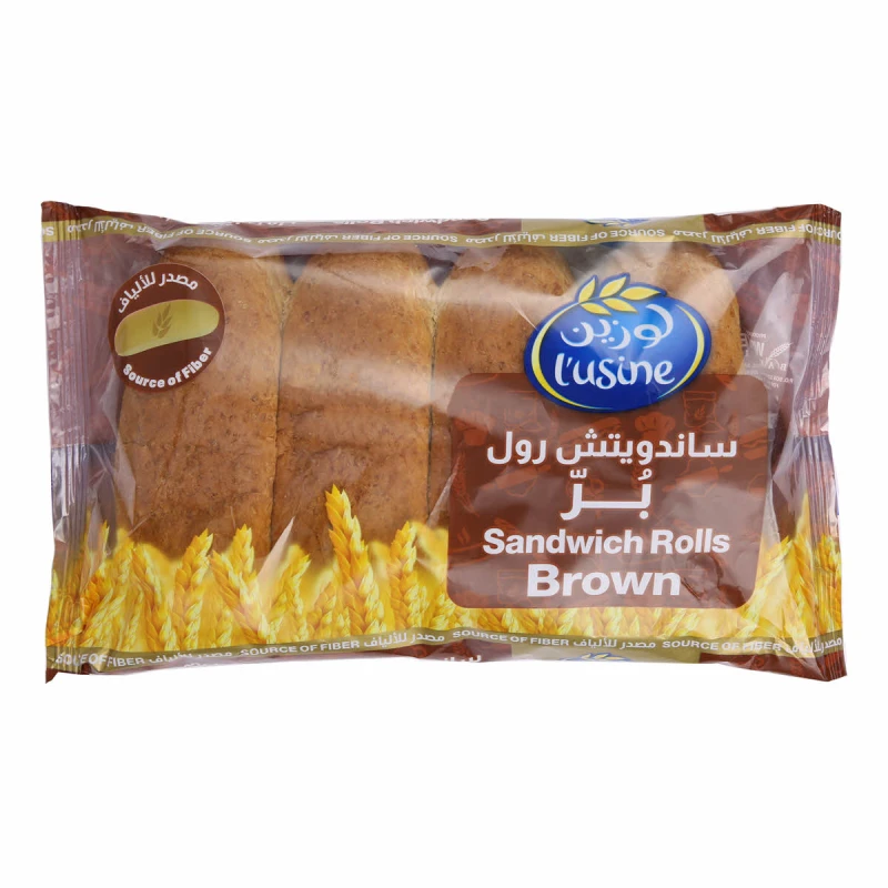 خبز ساندويتش بني، طري ولذيذة غني بالكالسيوم والألياف، 4 × 50 جم من لوزين - لوزين
