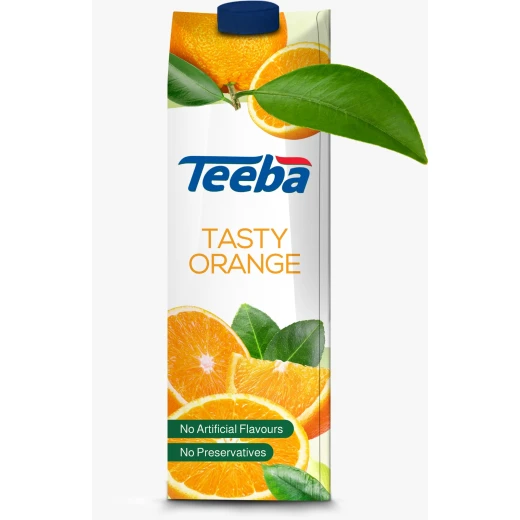 عصير طيبة بنكهة البرتقال عبوة 1 لتر مشروب منعش للاستخدام اليومي طبيعي 100٪