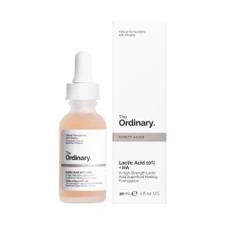 The Ordinary Lactic Acid 10% + HA Exfoliating Serum 30ml for Smoother Skin. Gently Exfoliates to Reduce Fine Lines and Improve Skin Texture, Suitable for All Skin Types.