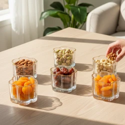 Glass Serving Bowls Set 6 Piece Durable Clear Dessert Fruit Salad Bowls