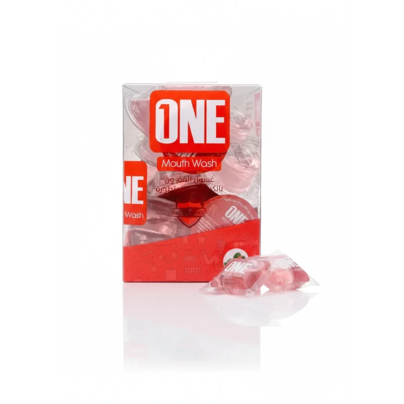 One Strawberry Flavor Mouthwash Capsules 20 Count 15ml Fresh Breath - One