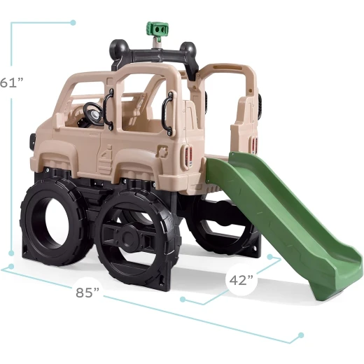 زحليقة ومتسلق Step2 Safari Truck Climber للأطفال، تصميم شاحنة سفاري ممتع وآمن للعب الخارجي، بأبعاد تقريبية 155 × 216 × 107 سم (ارتفاع × عرض × عمق)، مثالية لتنمية النشاط الحركي واللعب التفاعلي - Step2 - Image 3